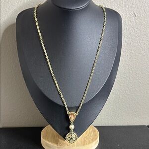 Elegant Jewelmint Rhinestone Sand Dollar Gold Pendant Necklace Summer
